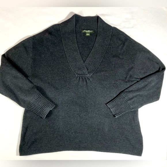 Eddie Bauer Women’s XL Cotton V Neck Sweater Raglan Long Sleeve - Picture 1 of 11